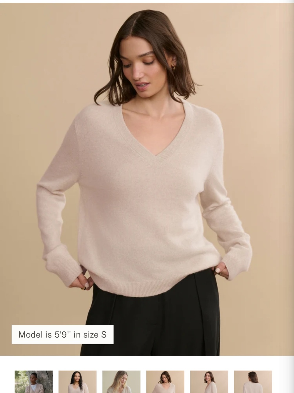 Jenni Kayne Soft V-Neck Sweater in Cream
